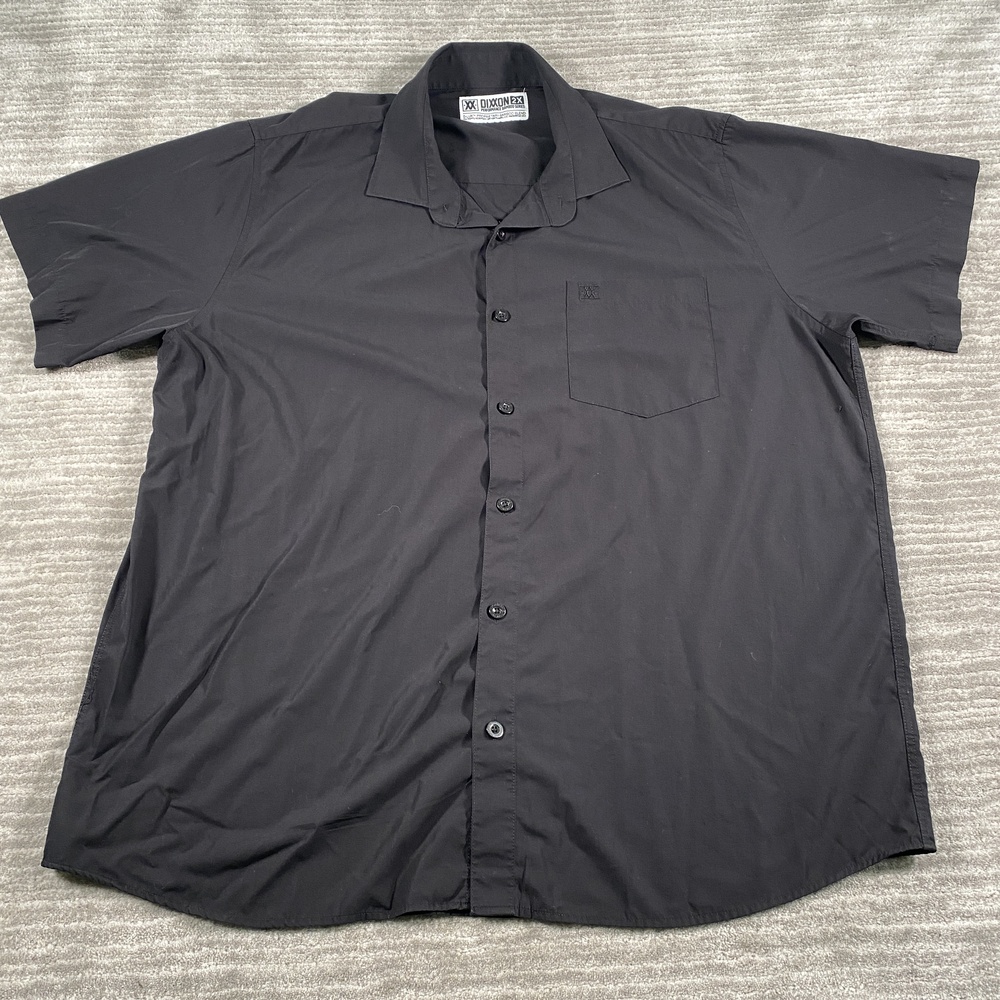 Dixxon Shirt Mens 2XL Black Performance Bamboo Short Sleeve Button Up Casual